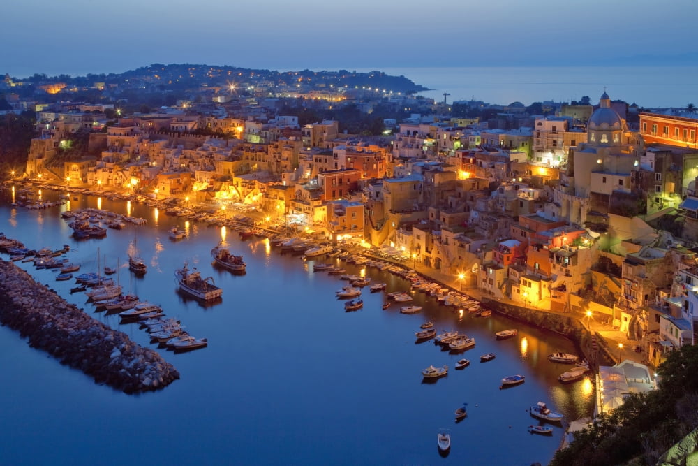 Marina Corricella Procida Island Bay of Naples Campania Italy Canvas Art - Panoramic Images (36 x 12)