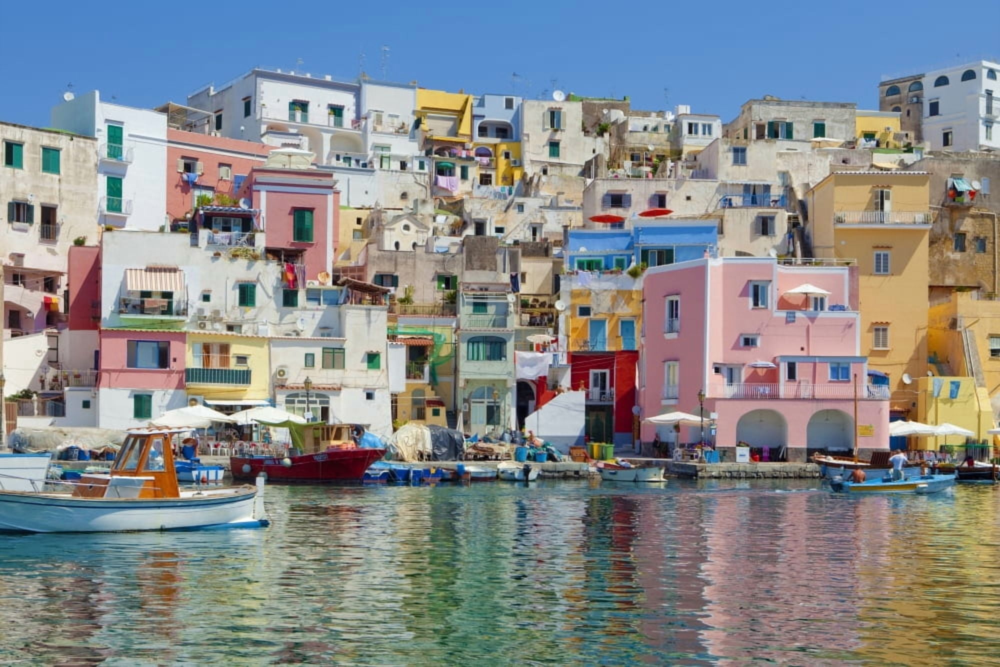 Marina Corricella Procida Island Bay of Naples Campania Italy Canvas Art - Panoramic Images (36 x 12)