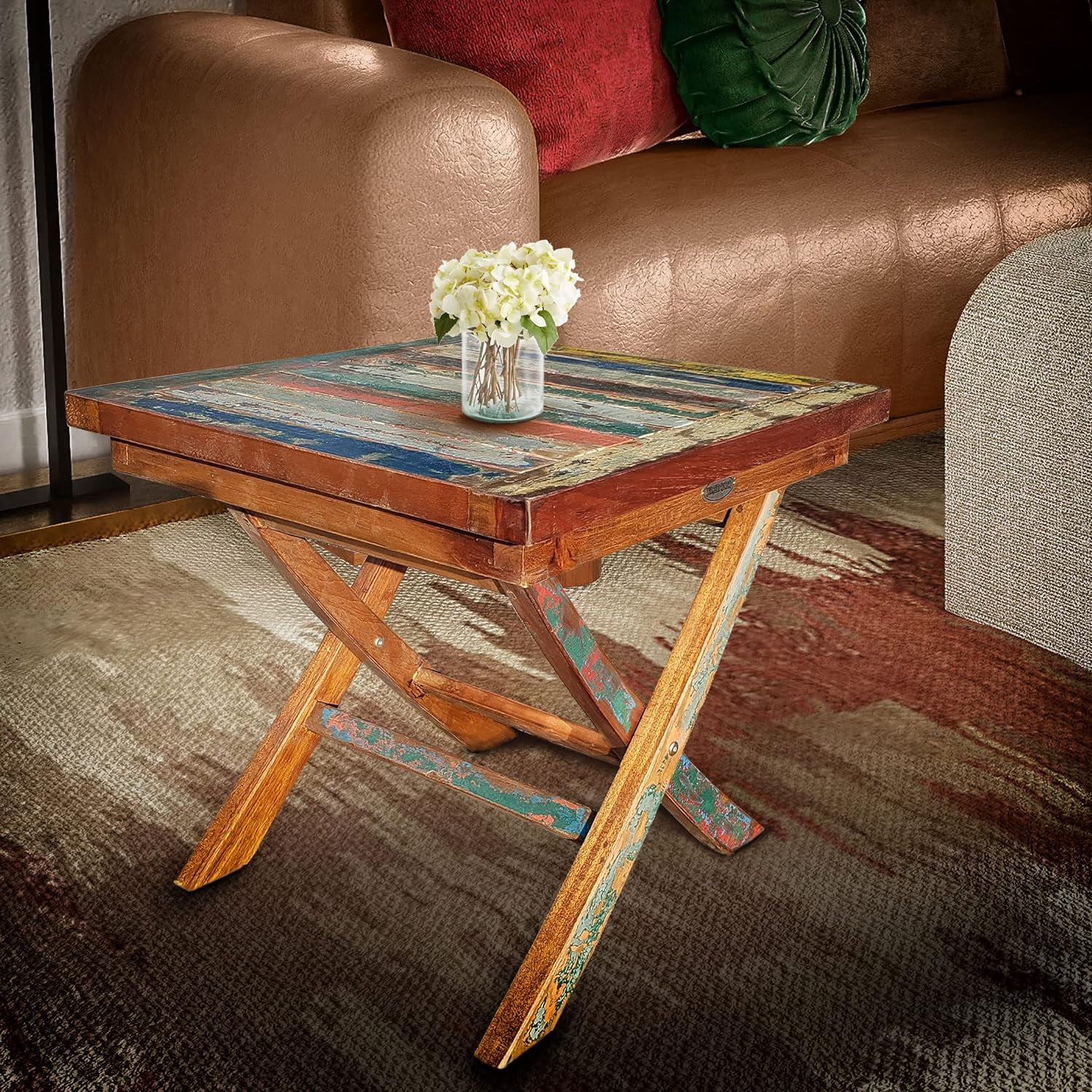 Marina Del Rey Recycled Teak Wood Boat Folding Made from Solid