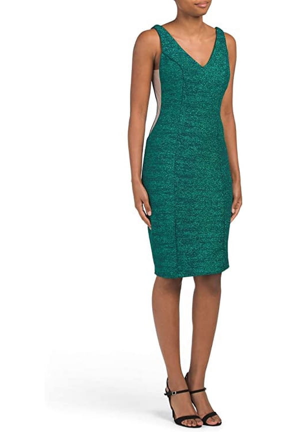 Glitter Midi Dress, Green - 10
