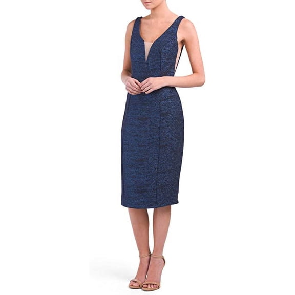 Marina Glitter Midi Dress, Navy - 6