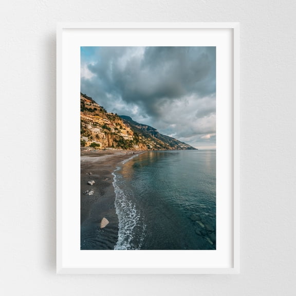 Marina Grande Beach, Positano 01 - Positano Campania Italy Photography White Framed Wall Art Print 16 x 24 inches