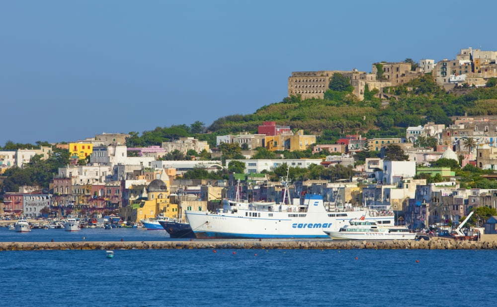 Marina Grande Procida Island Bay of Naples Campania Italy Canvas Art - Panoramic Images (24 x 40)
