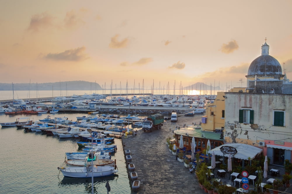 Marina Grande Procida Island Bay of Naples Campania Italy Canvas Art - Panoramic Images (36 x 12)