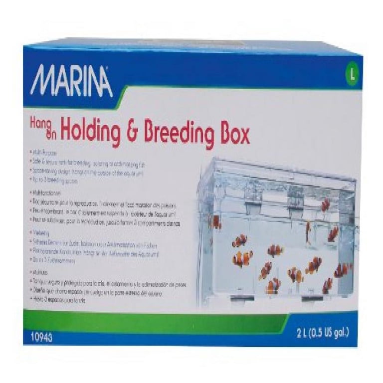 external hang on plastic aquarium fish breeding box satellite l / (new) Pet Supplies and acclimate fish or shrimp in this safe and secure nursery Marina - Hang-On Breeding Box