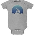 thumbnail image 1 of Marina Ocean Sail Boat Silhouette Retro Sunset Blue Soft Baby One Piece Heather 18-24 M, 1 of 1