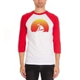 thumbnail image 1 of Marina Ocean Sail Boat Silhouette Retro Sunset Mens Soft Raglan T Shirt White-Red 2XL, 1 of 1