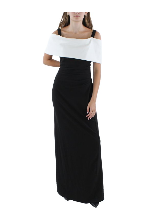Womens Colorblock  Evening Dress
