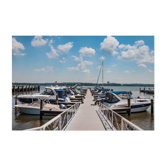 Marina on the Potomac River, Alexandria VA - Alexandria Virginia Photography Boat Harbor Nautical Maritime Seascape Port Patriotic Unframed Wall Art Print 5 x 7 inches