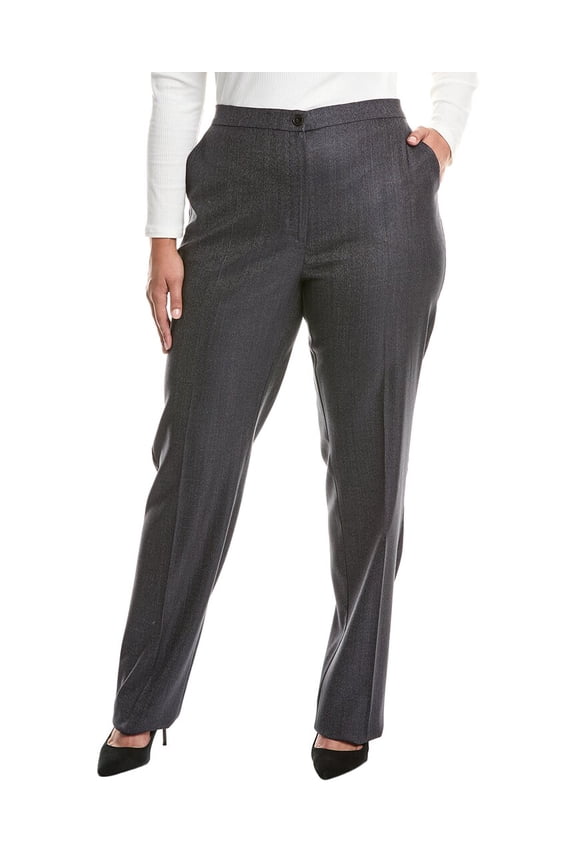 womens  Plus Banda Long Wool & Silk-Blend Trouser, 18