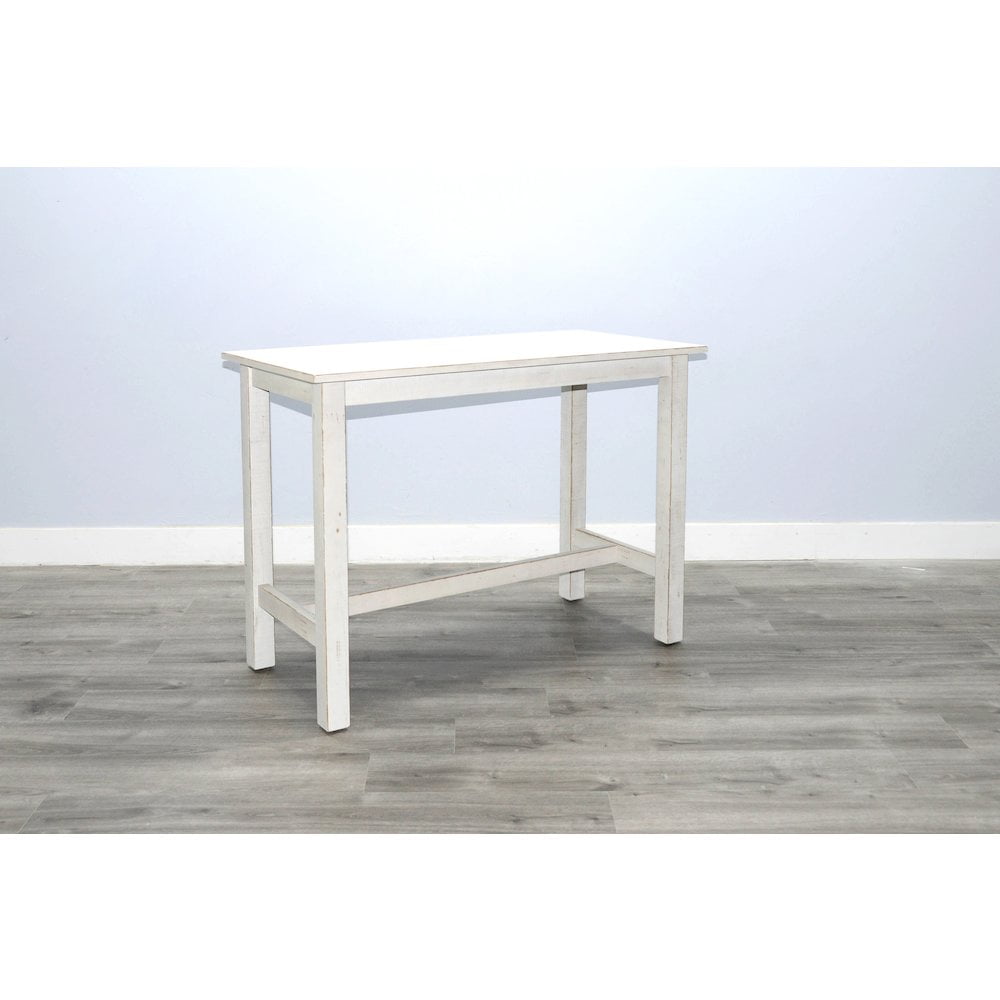 Marina White Reclaimed Mahogany Wood Counter-Height Table