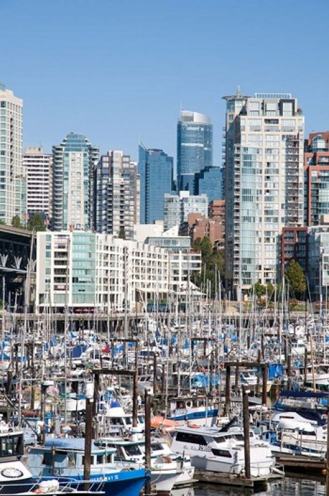 Marina on False Creek Downtown Vancouver BC Canada Canvas Art - E O Reed DanitaDelimont (24 x 36)