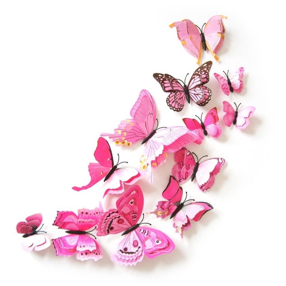 MarinaVida 12pcs Magnet Butterfly Refrigerator Sticker Removable 3D Wall Sticker Home Decor