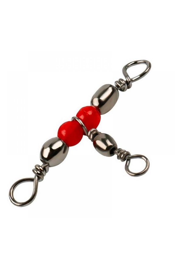 20pcs 3 Way Barrel Fishing Swivels Kit–Cross-line Fishing Swivel Crimp Swivel Tackle Connector