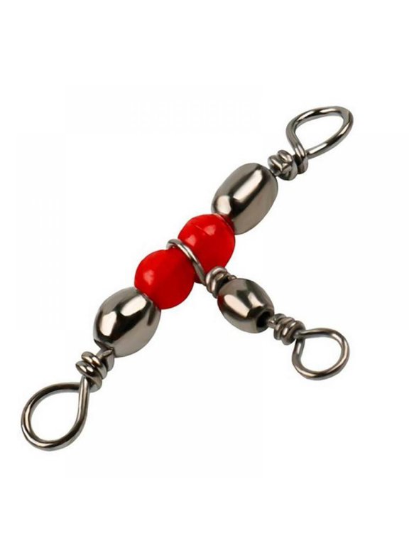 20pcs 3 Way Barrel Fishing Swivels Kit–Cross-line Fishing Swivel Crimp Swivel Tackle Connector