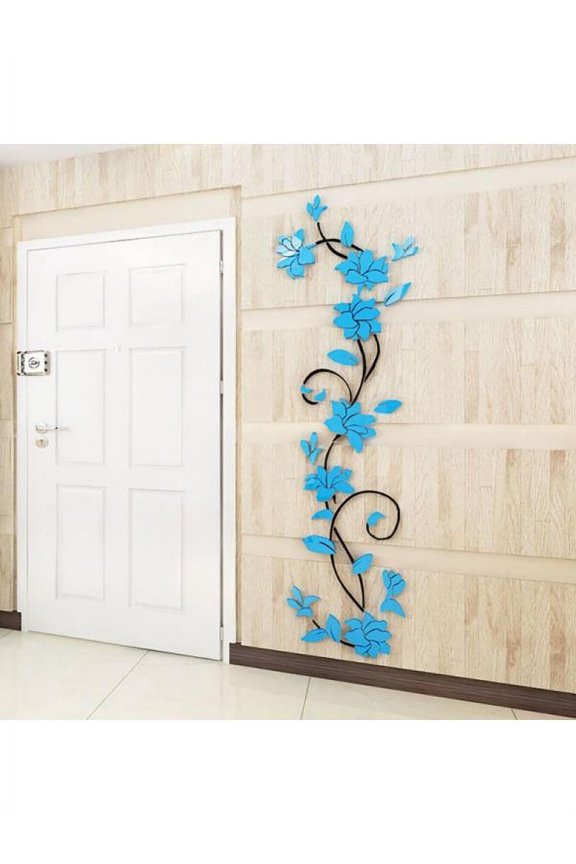DIY 3D Home Flower Beautiful Mirror Wall Decals Stickers Art Room Vinyl Decor