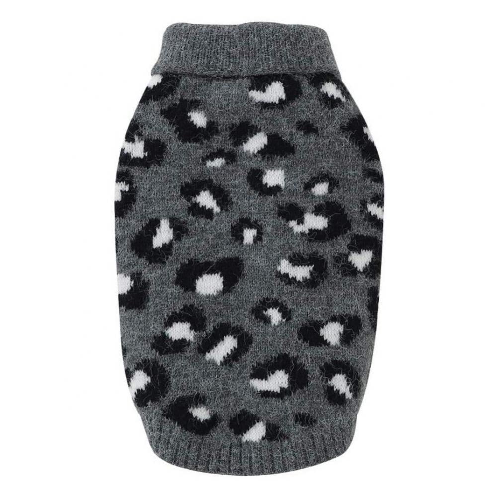 MarinaVida Dog Sweater Leopard Pattern Dog Turtleneck Sweaters