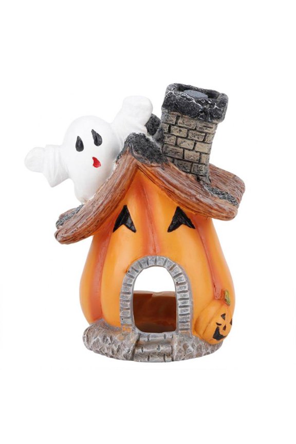 Exquisite Fish Hideout Halloween Pumpkin Aquarium Ornaments Ghost House, Fish Tank Air Bubbler Halloween Underwater Cave Decorations