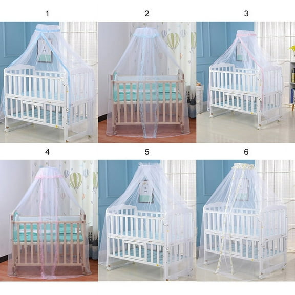 MarinaVida Foldable Lightweight Mosquito Net Cover With Lace For Baby Cot