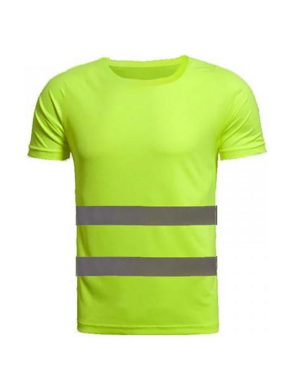 Hi Vis Round Neck High Visibility Reflective Tape Safety Work T-Shirt