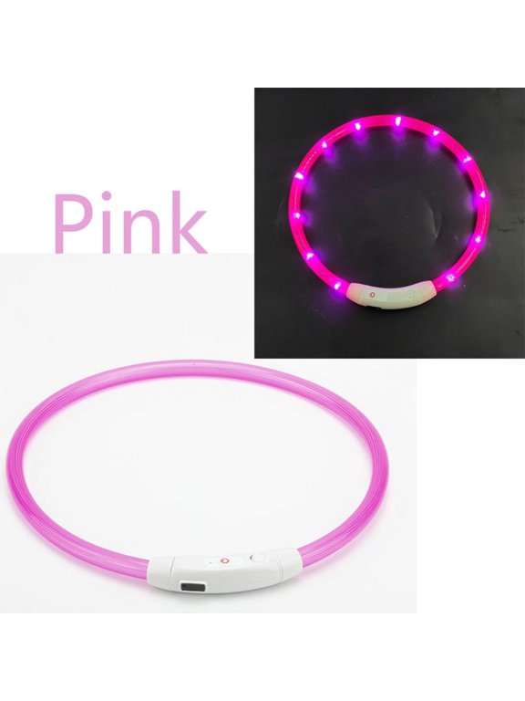 LED Dog Collar,USB Rechargeable Light Up Dog Collars for Night Safety,Glowing in The Dark Collar for Small Medium Large Dogs