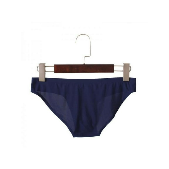 MarinaVida Men's Ice Silk Elastic Seamless Underpants Ultra-Thin Breathable Briefs Underwear