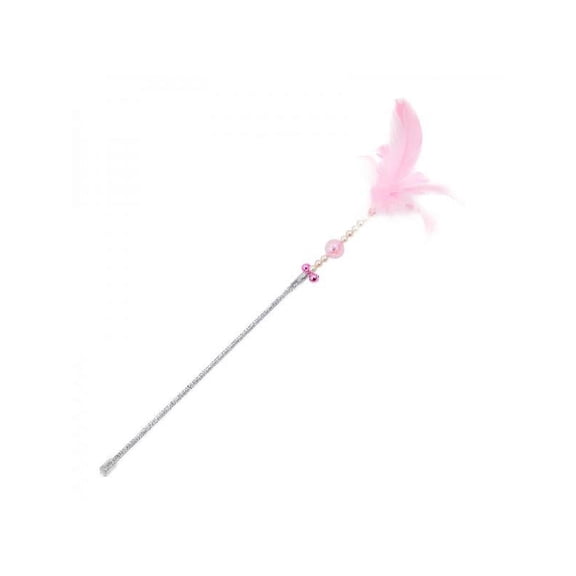 MarinaVida Pet Interactive Wand Toy Tease Rod With Bell And Feather For Kitten