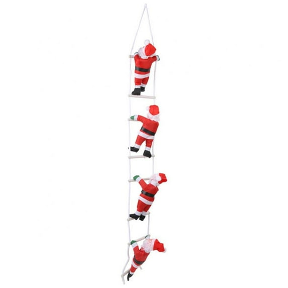 MarinaVida Santa Claus Climbing On Rope Ladder Hanging for Christmas Tree Indoor Outdoor Decor