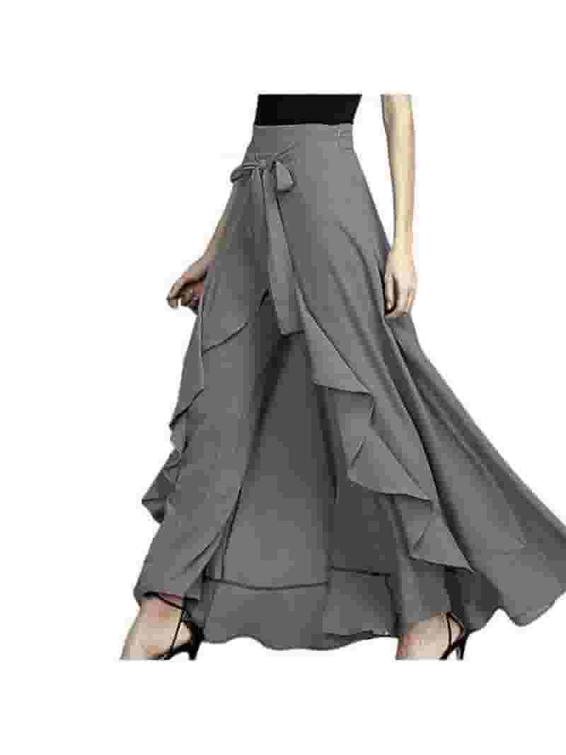 Women Summer Elegant Mid Waist Loose Wearing Skirtpants Women Summer Elegant Mid Waist Loose Wearing Skirtpants