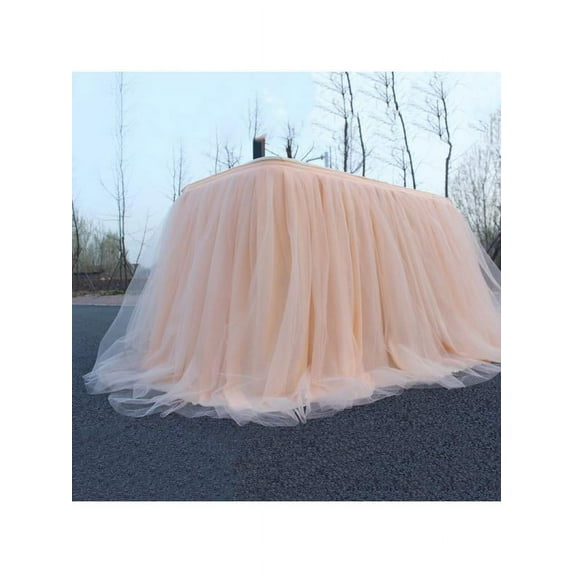 MarinaVida Tulle Tutu Table Skirt for Wedding Party Baby Shower Party Decoration