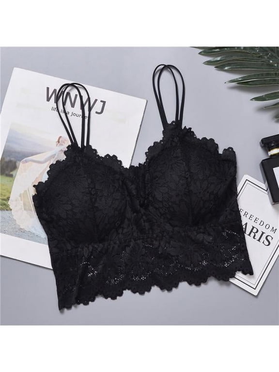 Women Lace Sexy Lingerie V Neck Crochet Bralette Bra Crop Top Bikini
