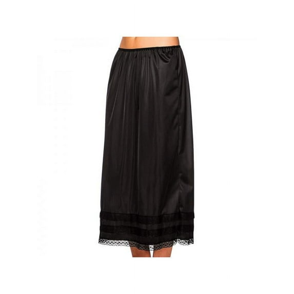 MarinaVida Women's Elastic Waist Slip Ladies Lace Long Skirt Underskirt Petticoat Extender