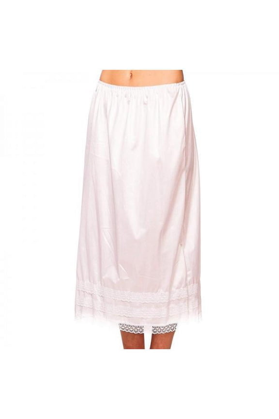 Women's Elastic Waist Slip Ladies Lace Long Skirt Underskirt Petticoat Extender