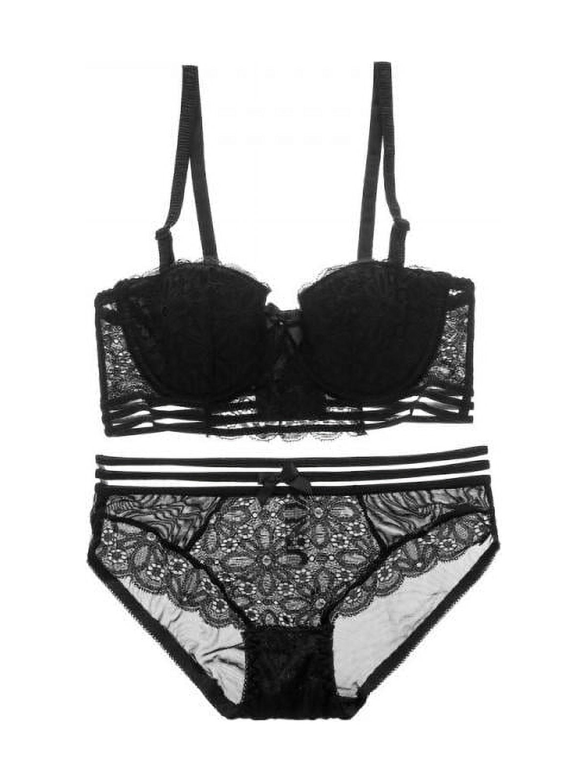 MarinaVida Women's Push Up Bra Set Underwear Sexy Half Cup Bras