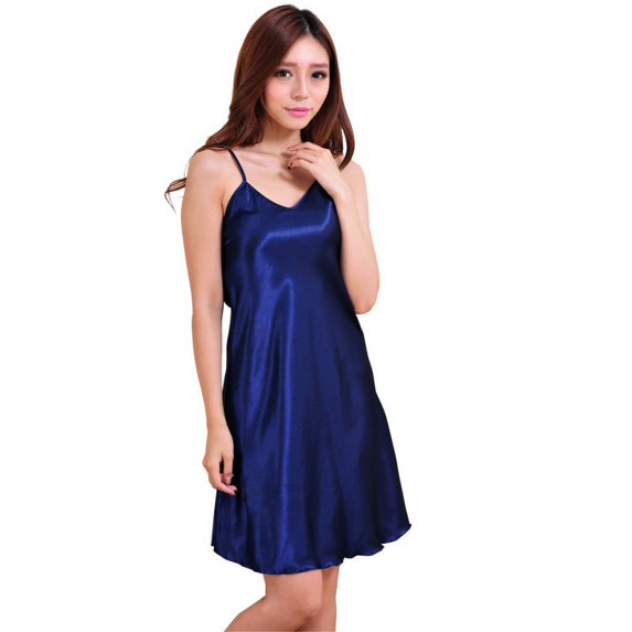 MarinaVida Women's Summer Sexy Sleeveless V-neck Silk Sling Nightdress Thin