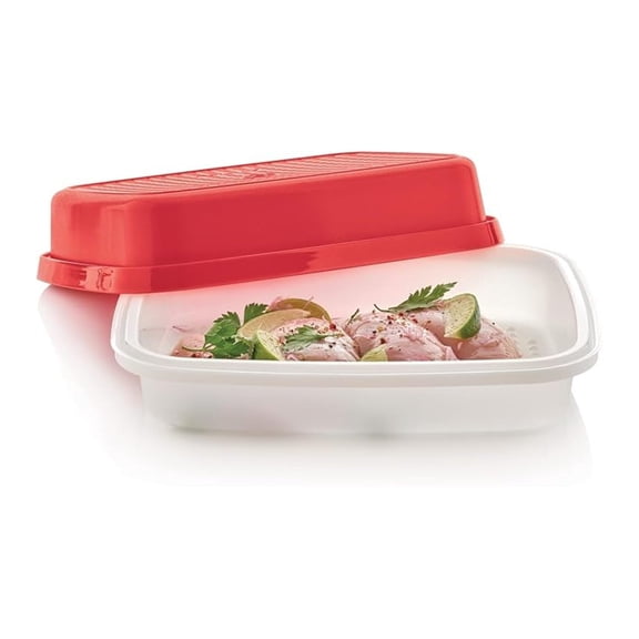 Marinade Container with Lid - Season-Serve Marinade & Food Storage - Large 64oz BPA Free Container with Grid; Perfect for Meats, Poultry, Fish & Veggies