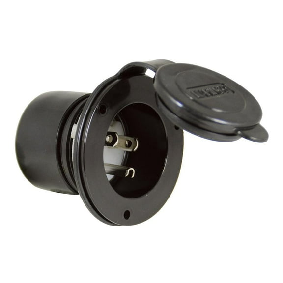 Marinco 150BBI.RV 15A 125V STRAIGHT BLADE POWER INLET BLACK / EA