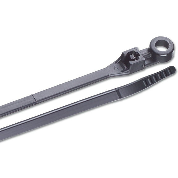 Ancor 199228 Marine Screw Mounting Eye 50# Cable Zip Ties 8" Black 25 Pack
