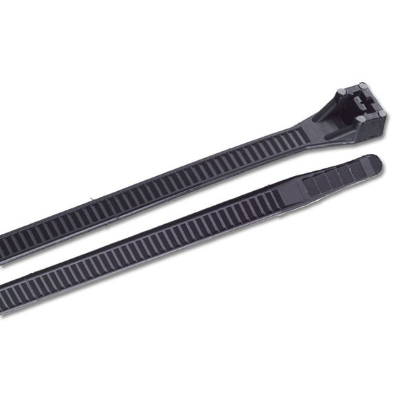 Set of 25 Black Ancor Heavy Duty Self Cutting Cable Zip Tie, 16"
