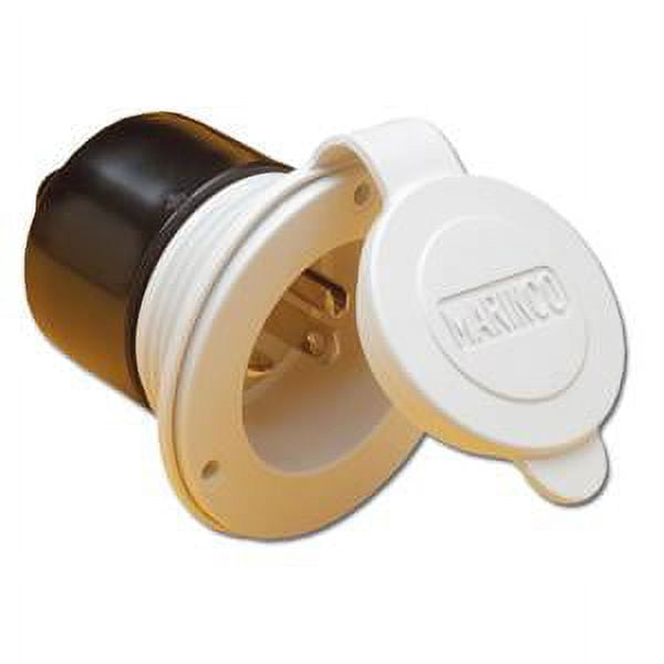 Rv Shore Power Inlet - 15A 125V Waterproof Socket With 16" Cord For Trailers/Boats Trolling Motor Plug
