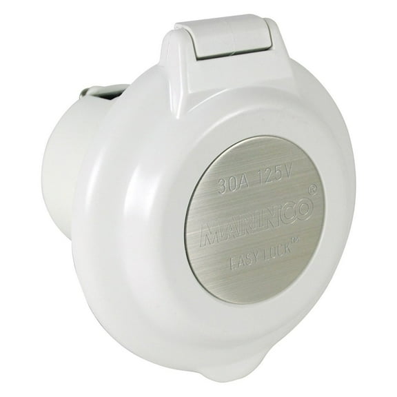 Marinco 304EL-B - Round 30A 125V White Inlet