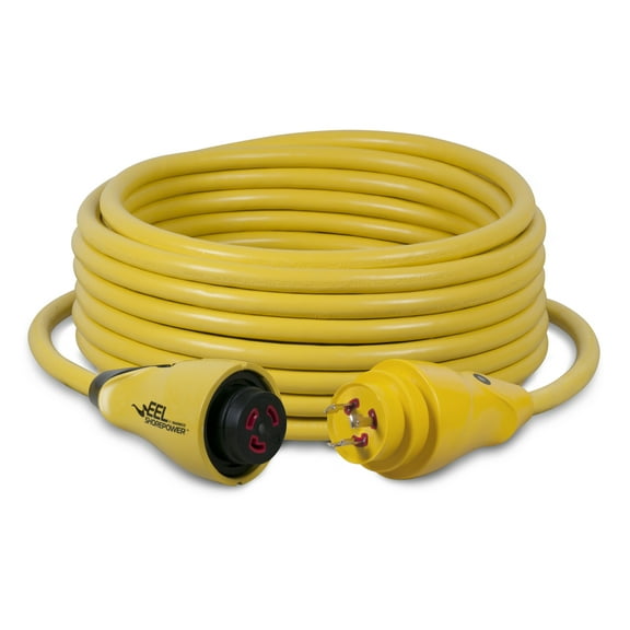 Marinco EEL Cordset, 30A 125V, Yellow, 50'