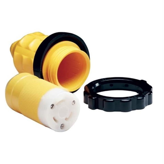 Marinco 30A Female Connector with Cover & Rings