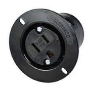Marinco - 5279BL - 15A 125V FLANGED OUTLET SB BLACK - Pack of 1