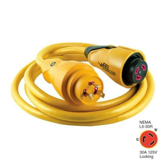 Marinco  Marinco  EEL 30A 125V Shore Power Cordset - 12 in. - Yellow