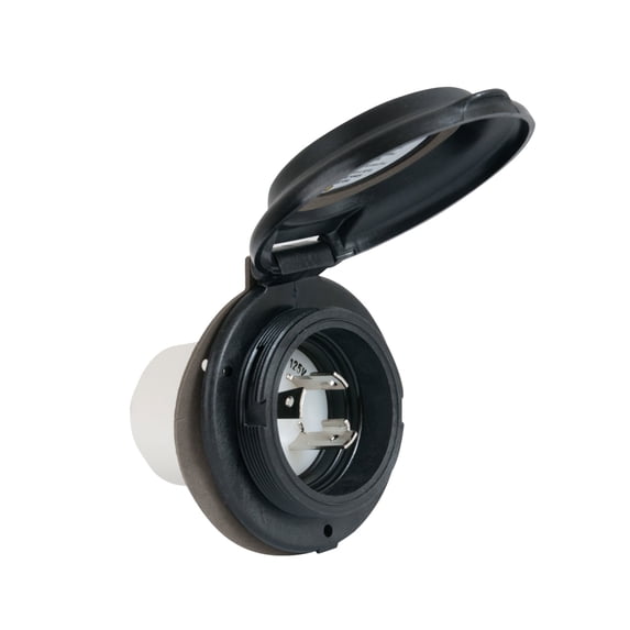ParkPower 304EL-BRV.BLK 30A Contoured Power Inlet