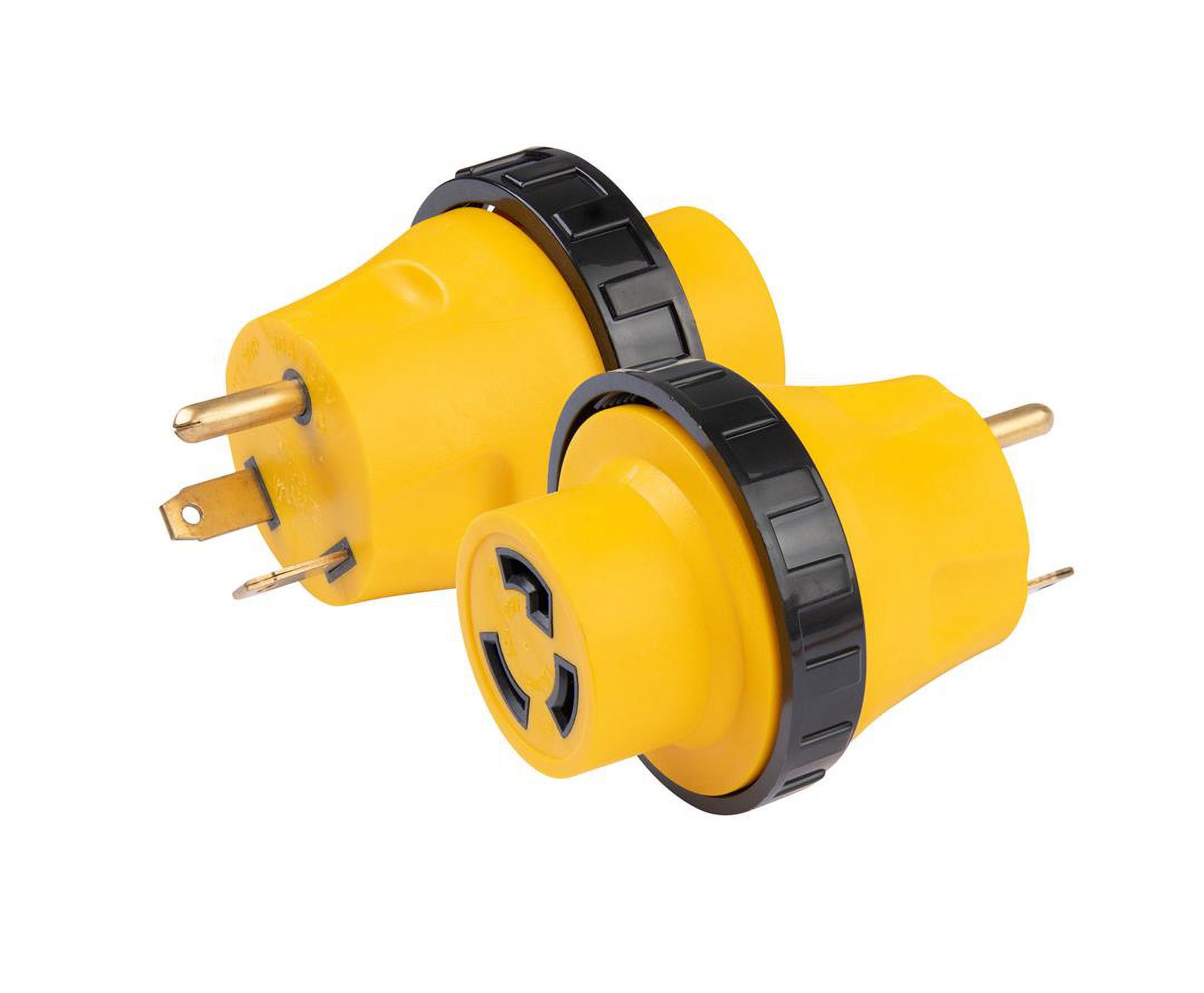 Marin Co Yellow Plastic 30A Male, 30A Twist Lock Female Adapter ...