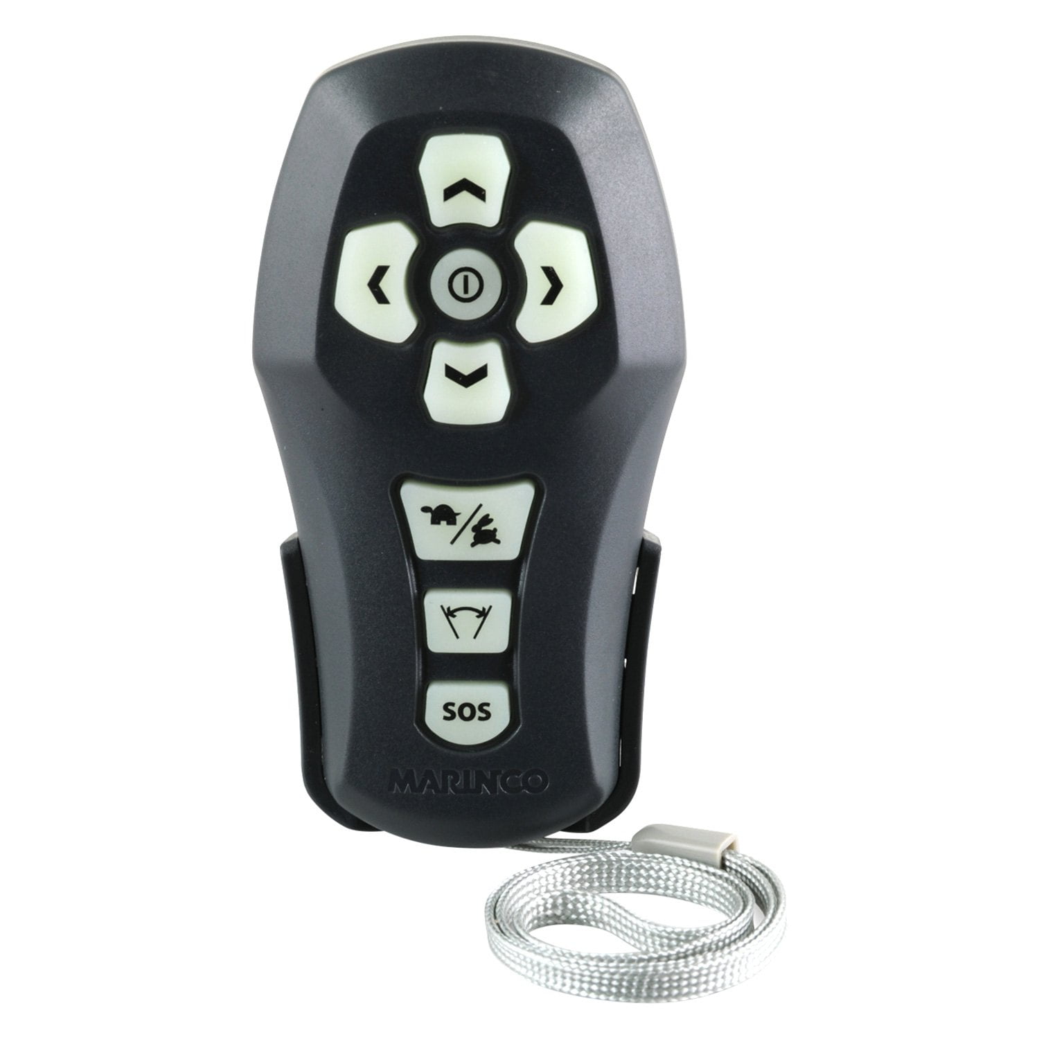 Ergonomic Black Wireless Handheld Remote Control with Glow Buttons
