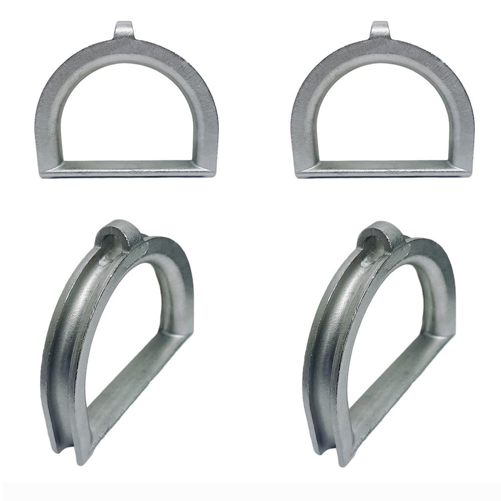 Marine 3/8" - 1/2" D Ring Thimble Wire Rope D-Ring Yacht Stainless Steel 4 Pcs