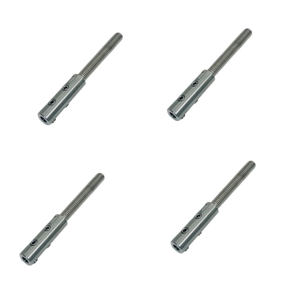 Marine 3/8"-16 Set Screw Threaded Stud For 1/4" Cable Wire Stainless Steel 4 Pcs